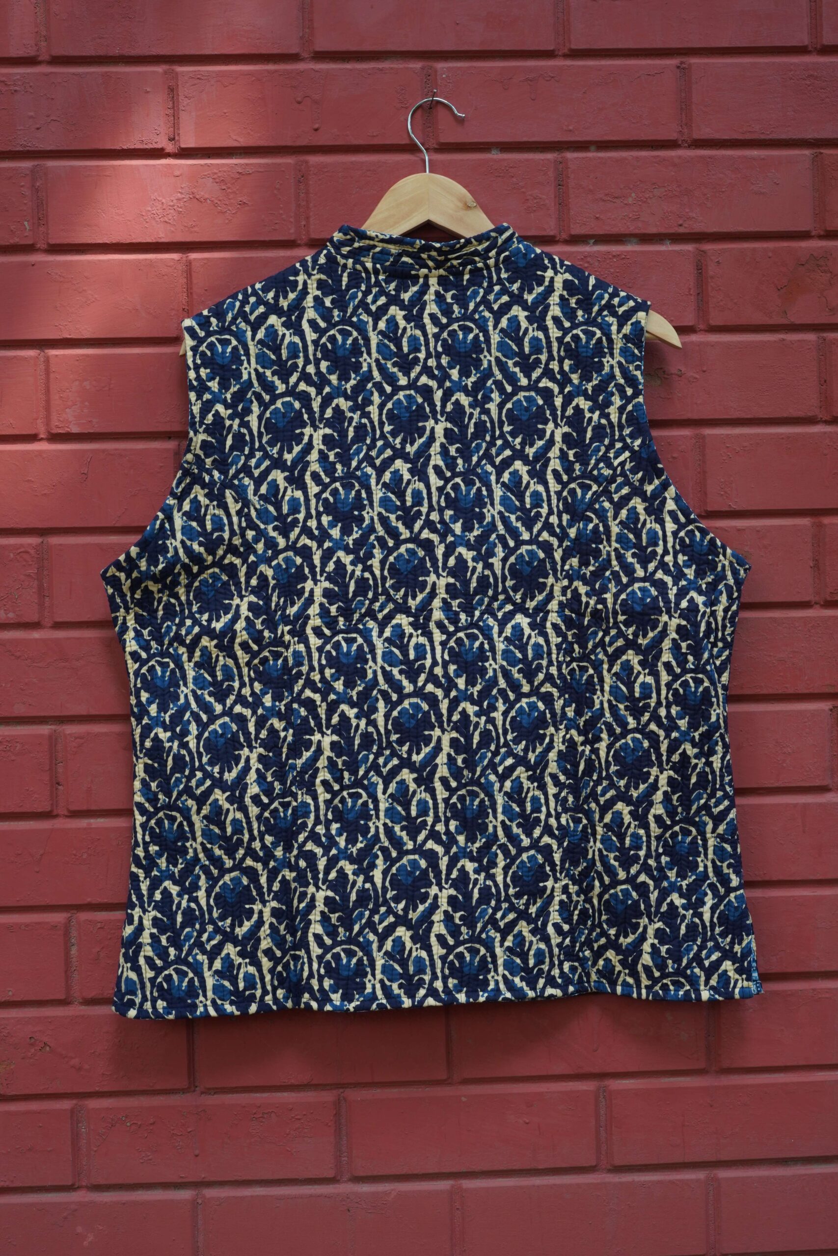 Womens Navy Blue Velvet Embroidered Jacket with Floral Design - Image 6